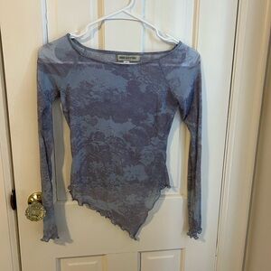 Urban Outfitters Gray Asymmetrical Long Sleeve Top